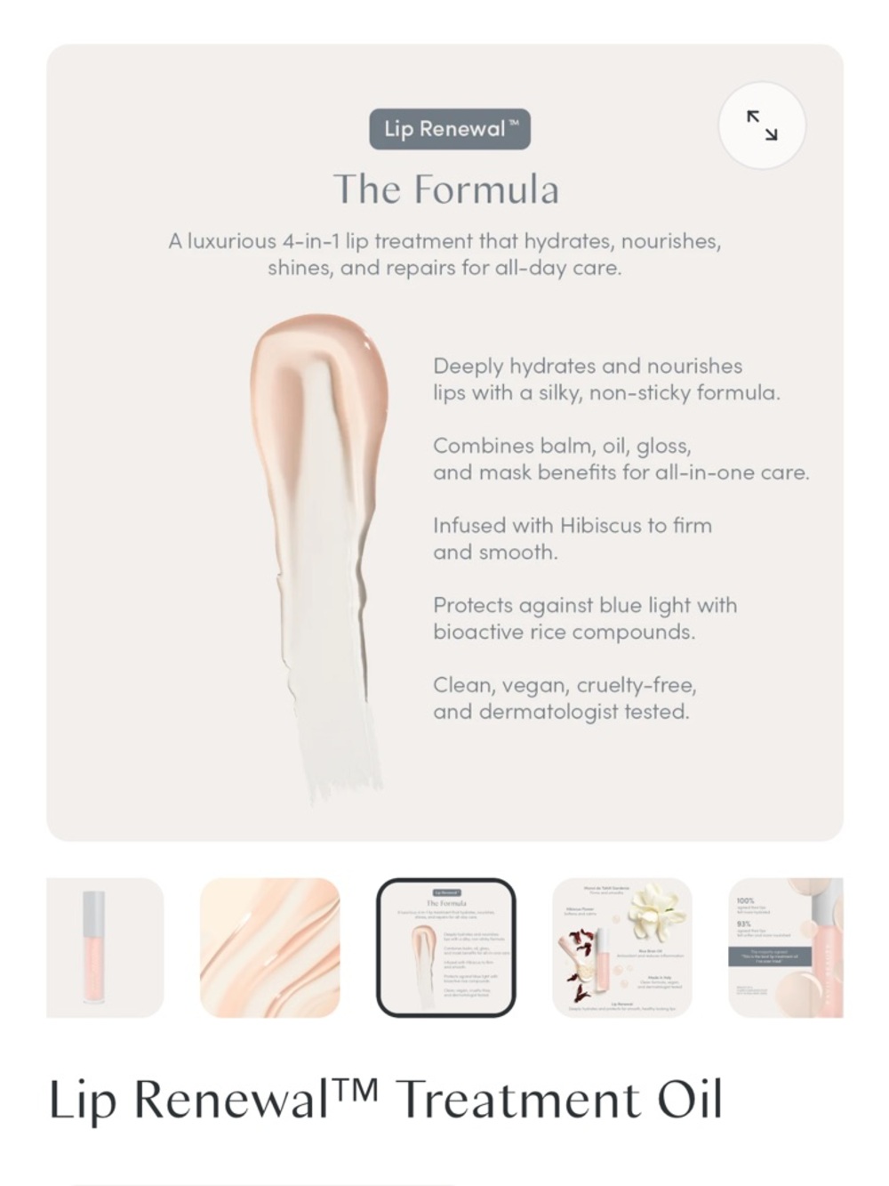 Lip Renewal™ Treatment Oil - Peachy Nude RAVIE BEAUTY - Picture 3 of 9